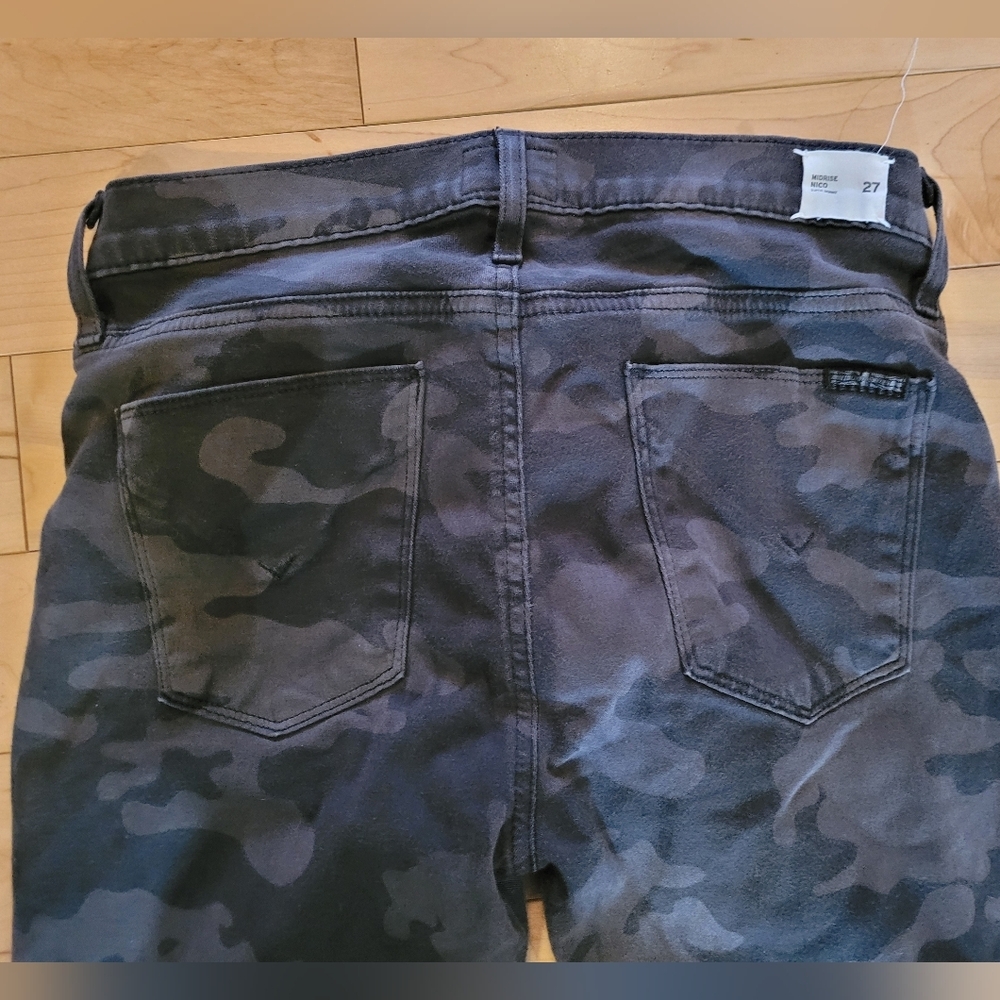 Hudson Women's Size 27 Camouflage Black/grey Nico Super Skinny Midrise Jeans - Picture 4 of 7